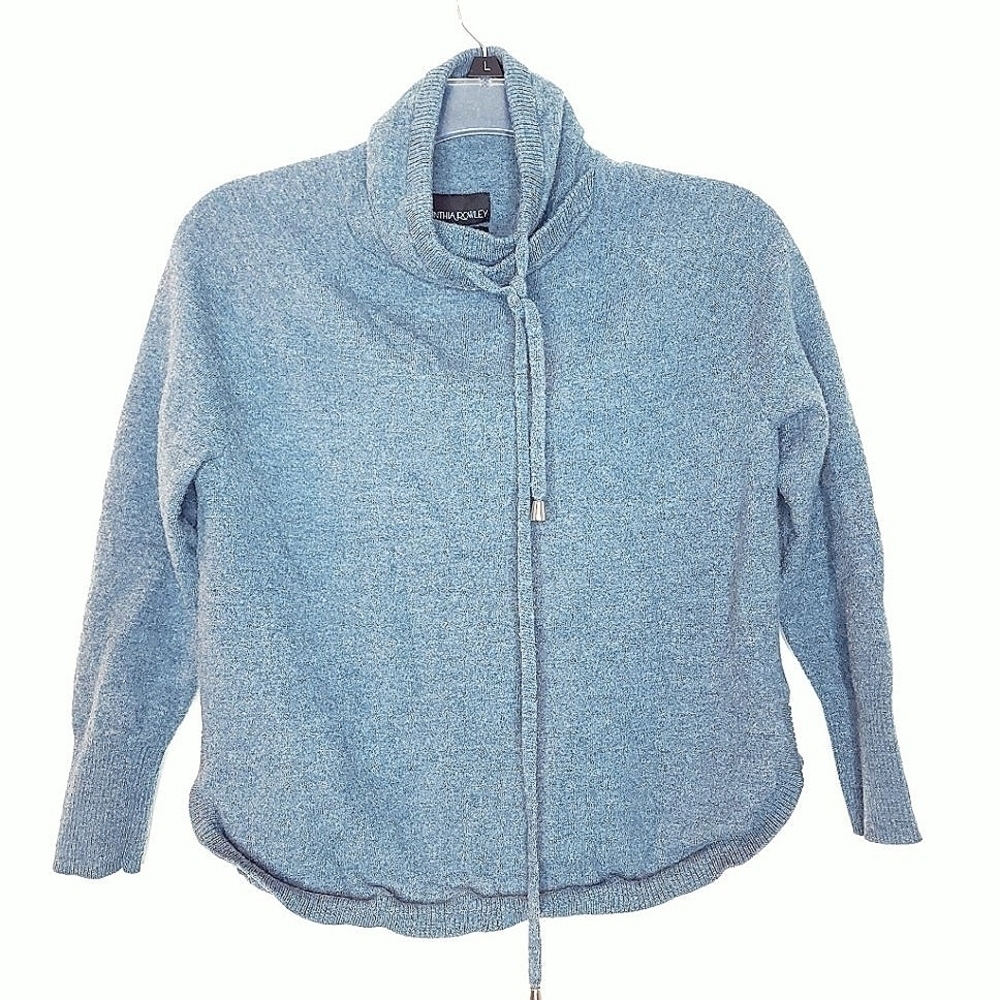 Cynthia Rowley Sweater Women's M Merino Wool Pullover Long Sleeve Light Blue